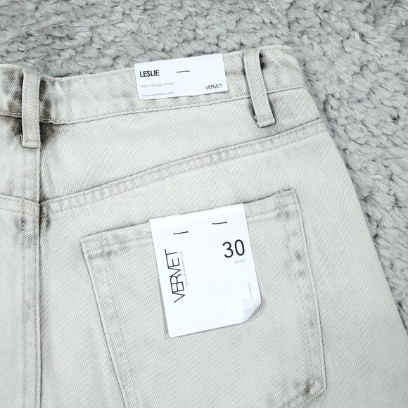 Vervet Flying Monkey Leslie 90s Vintage Flare Jeans Light Gray Women's Size 30 - Picture 3 of 7